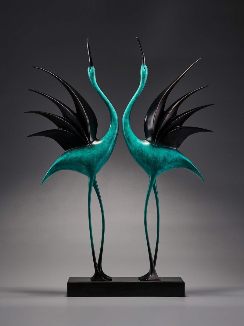 A pair of cranes