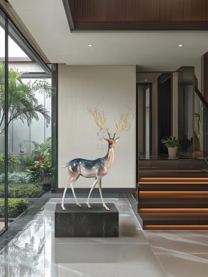 A deer with beautiful antlers