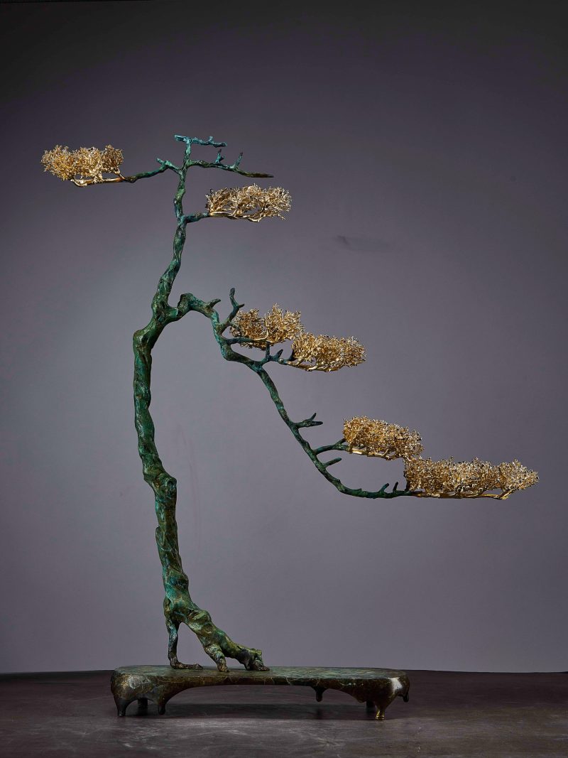 Golden leaves and branches