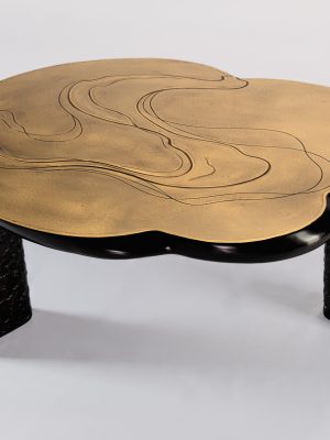 The table with ripples of water