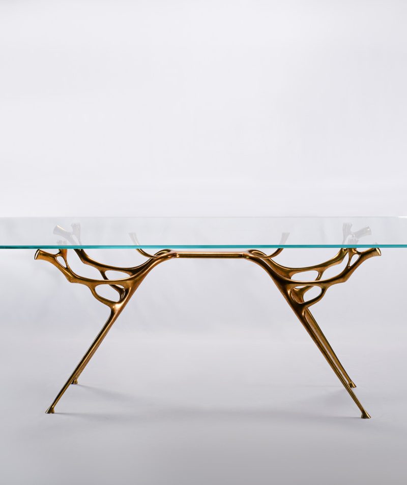 bronze & glass table