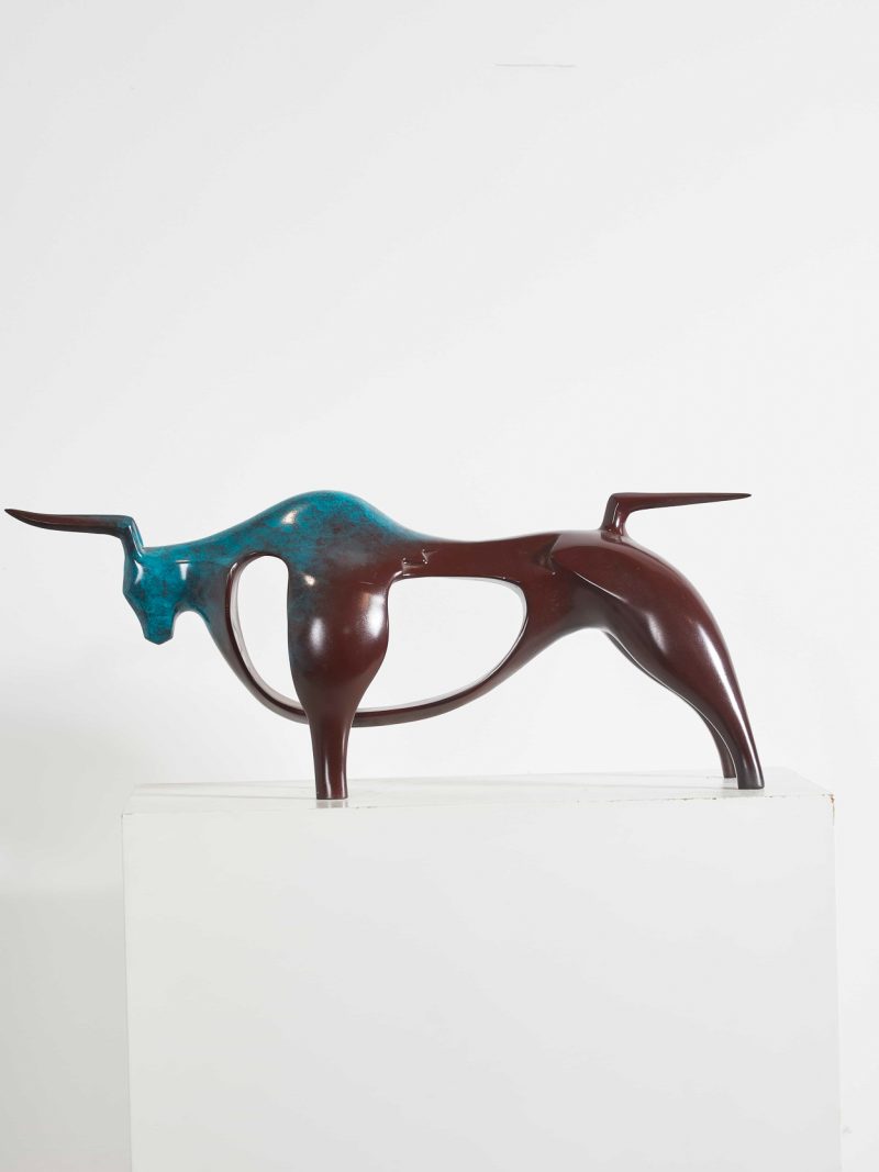 The gradient-colored and hollowed-out cow