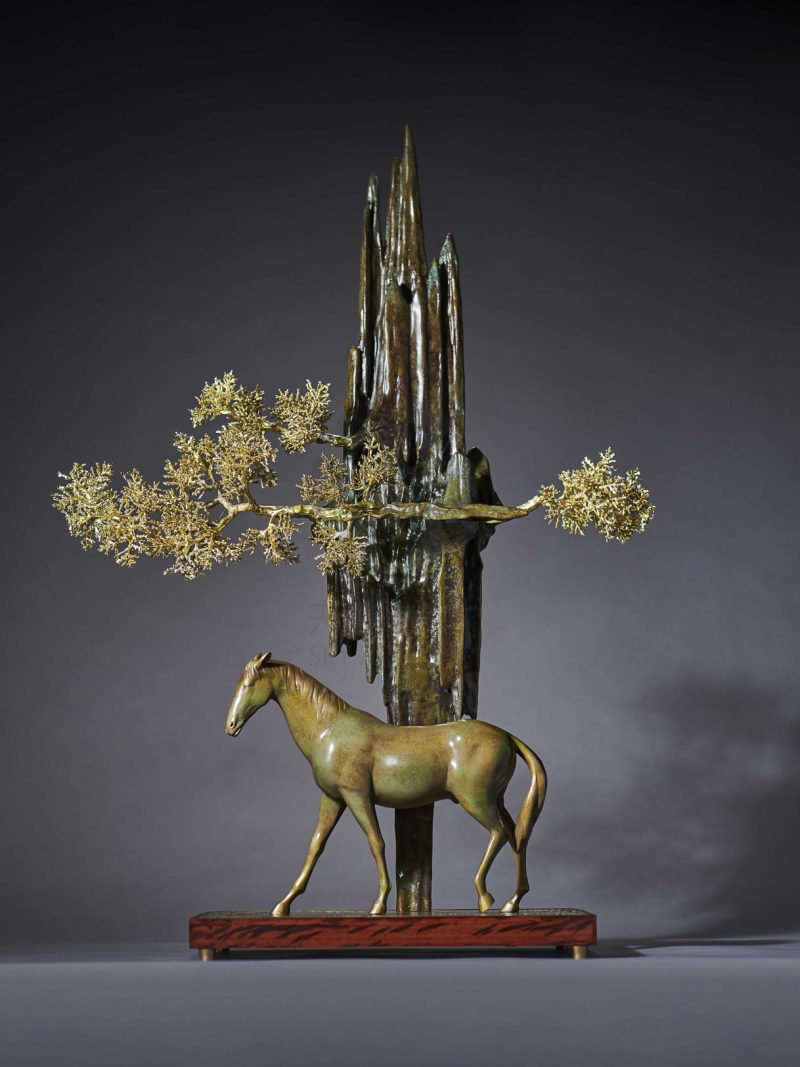 Golden leaves and branches, a leisurely horse - Eastern poetry