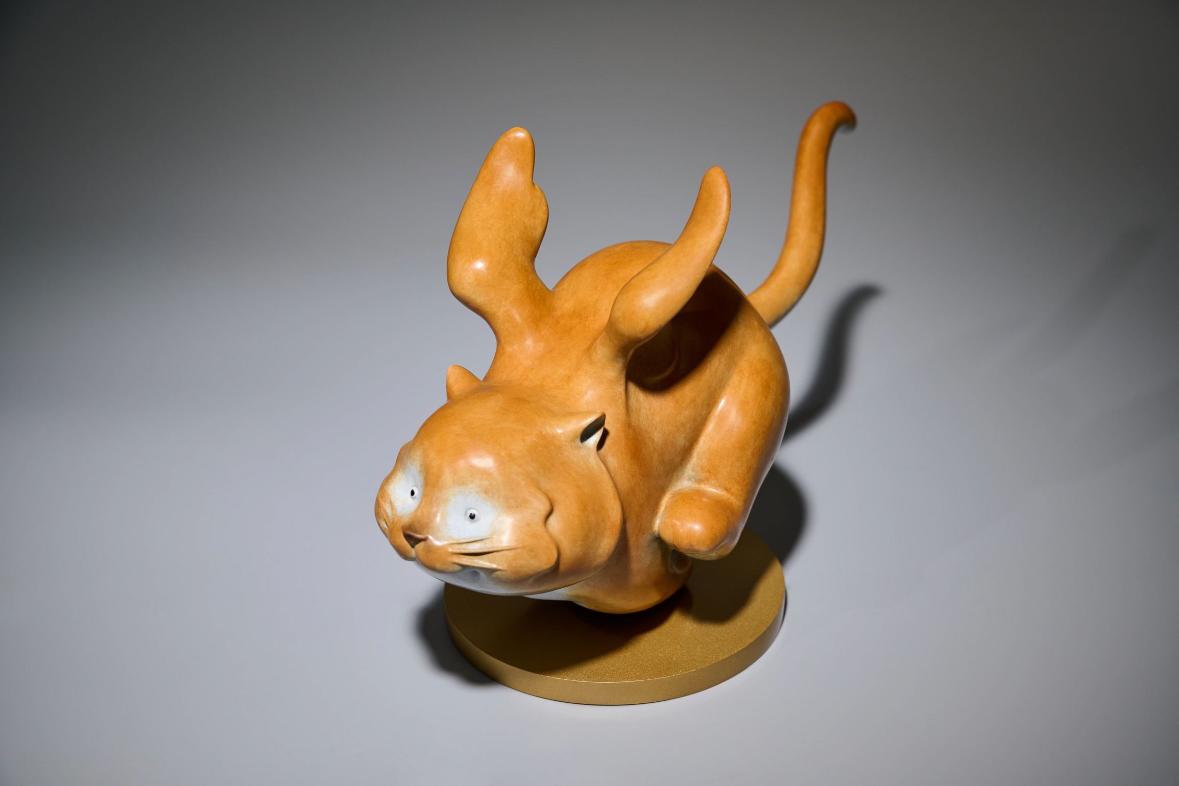 Cartoon flying tiger — close front view.
