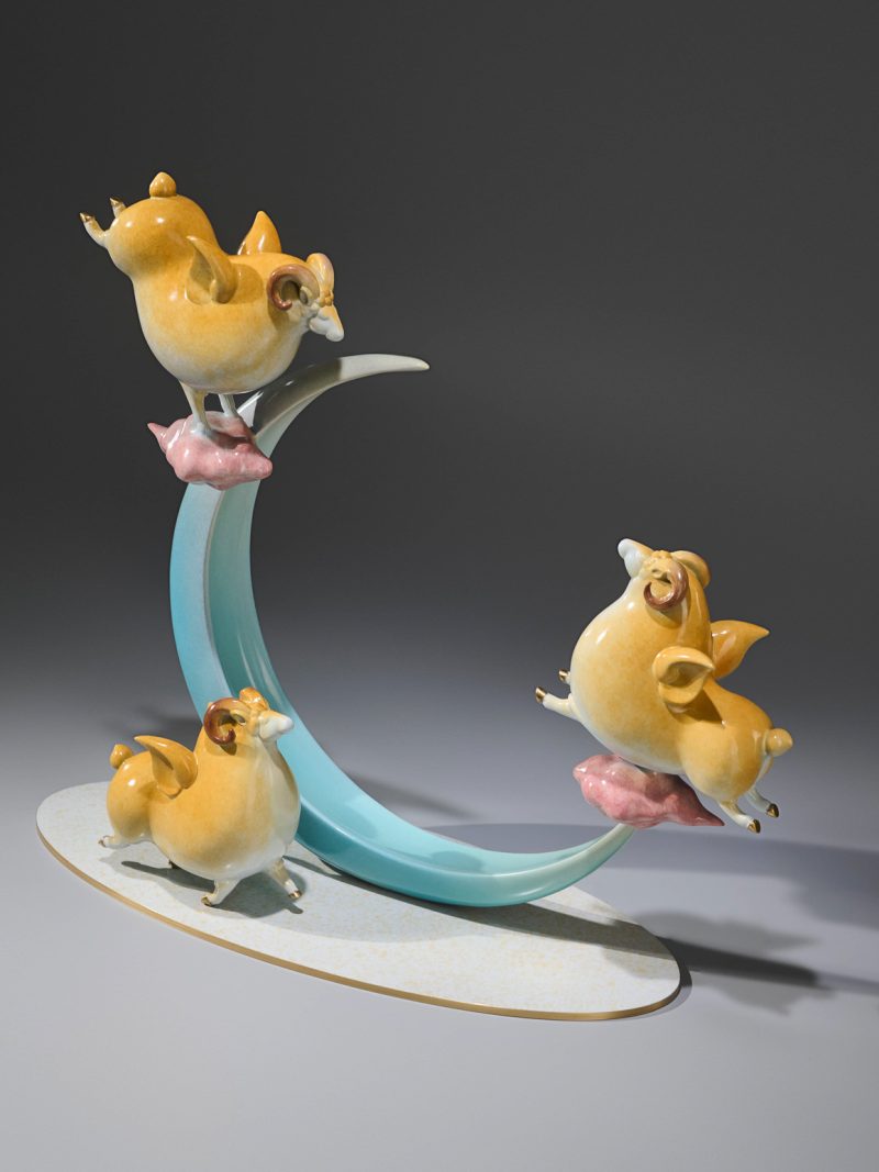 The cartoon version of the sheep - Three little sheep on the moon