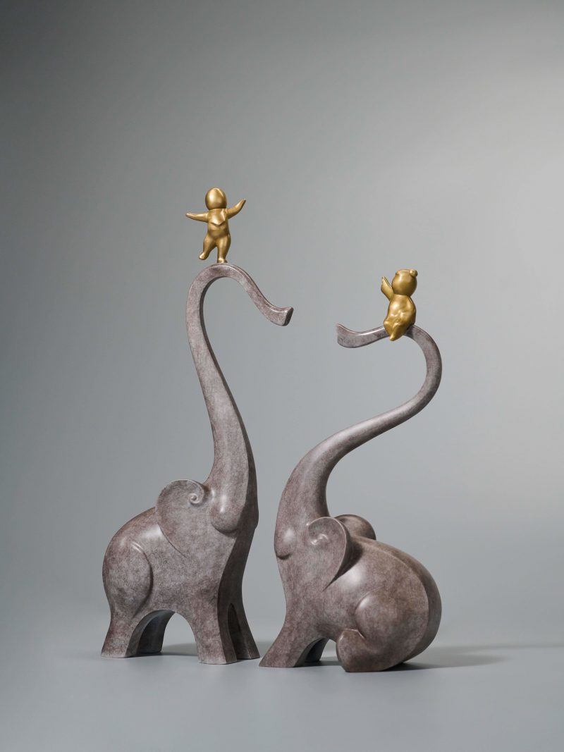 A pair of elephants