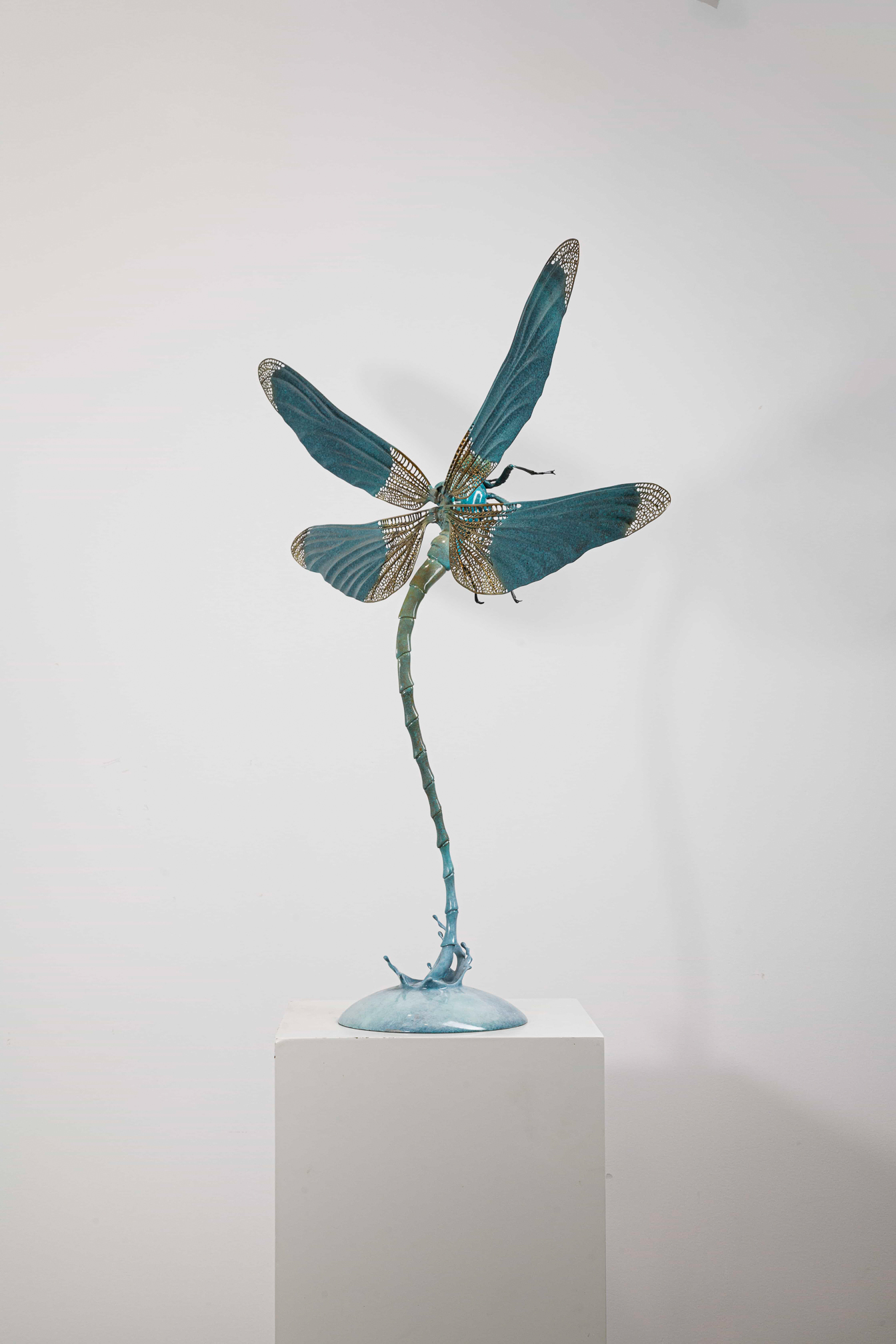 Turquoise dragonfly (two sizes) — small front view.