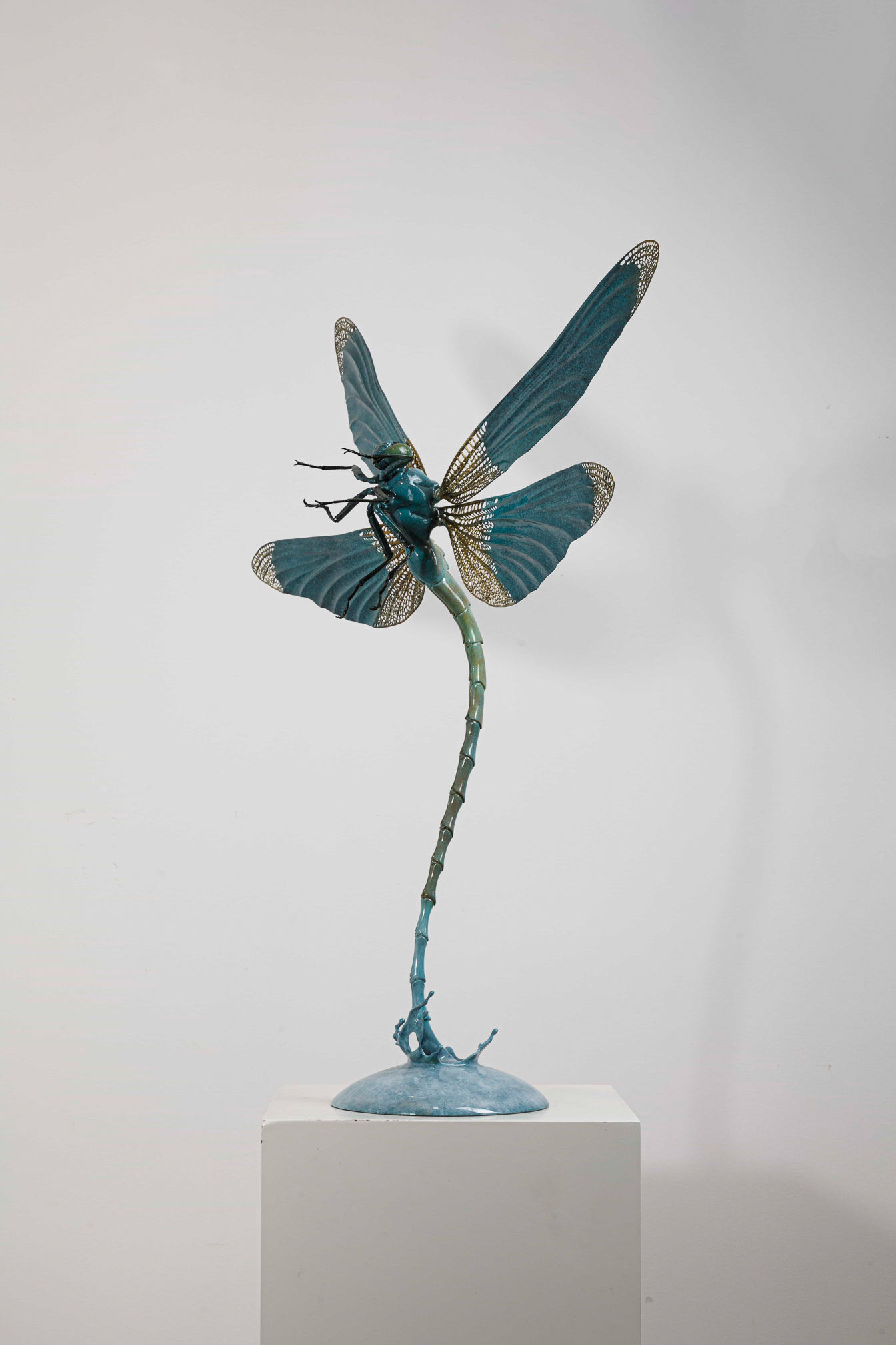 Turquoise dragonfly (two sizes) — small alt angle.