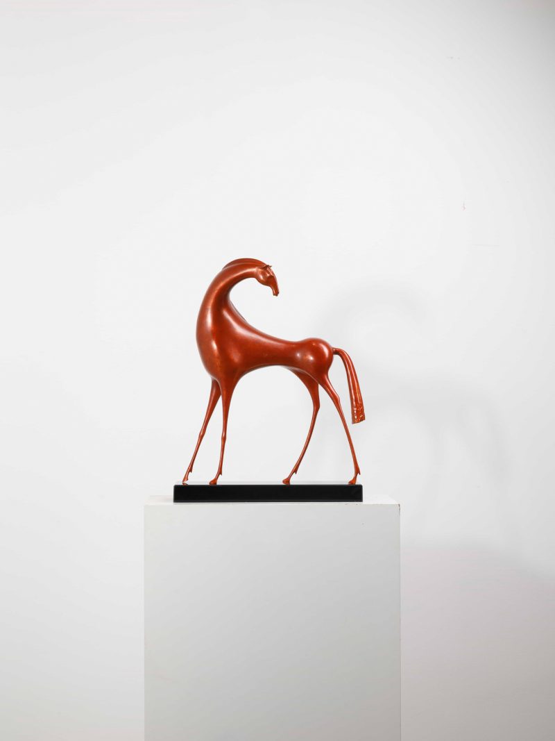 The red and abstract horse