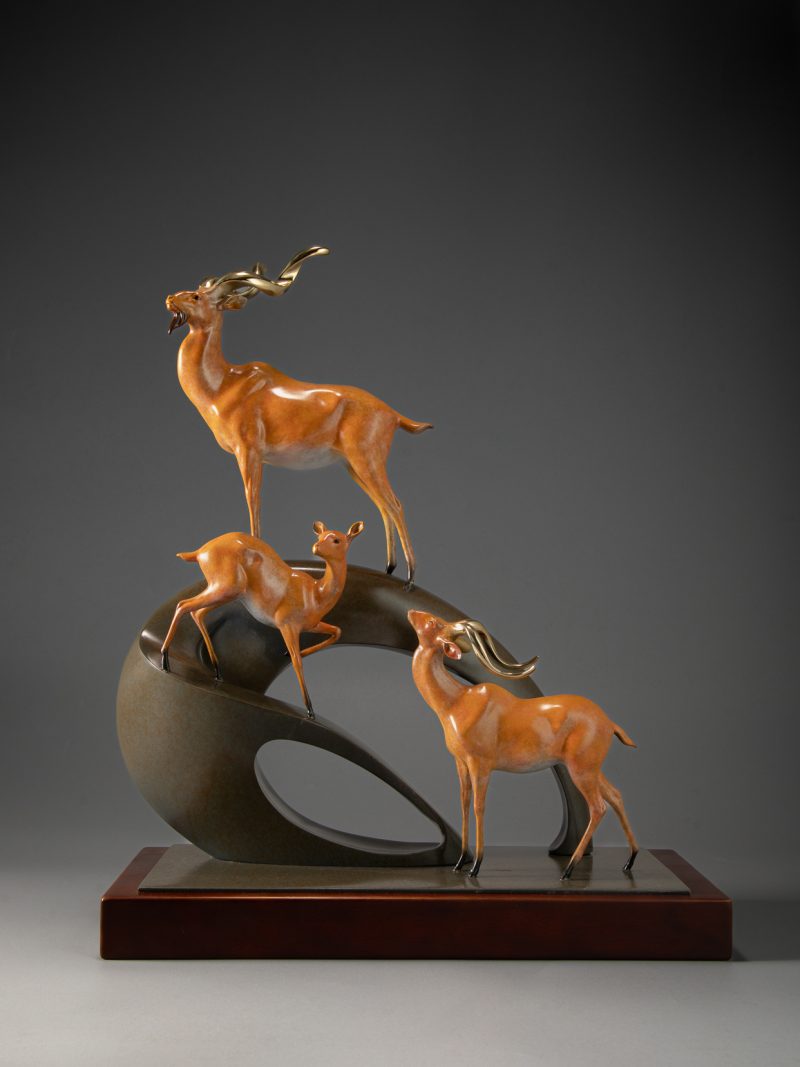 The ascending herd of antelopes
