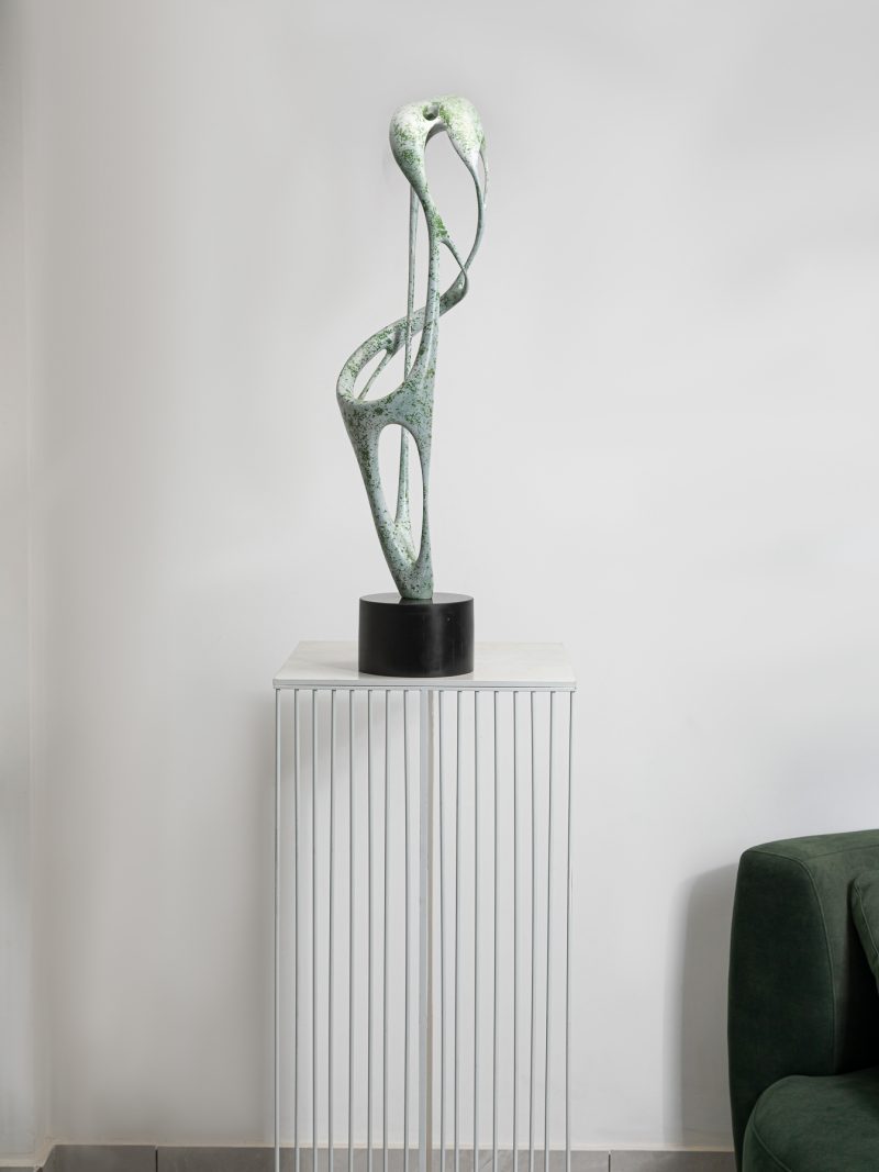Abstract sculpture, entwined, ascending